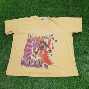 Vintage 2001 Looney-Tunes Taz Shirt Womens 3XL 27x27 Yellow